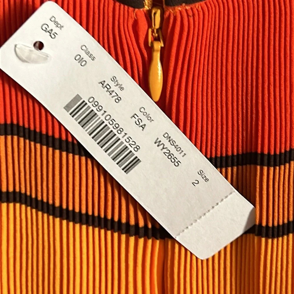 NWT J. Crew Pleated Tea Length Ruffle Bright Preppy Striped Skirt - Picture 7 of 13
